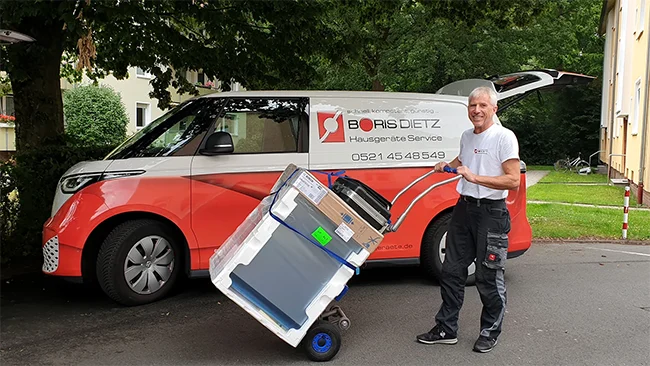 Boris Dietz, Waschmaschine transportieren